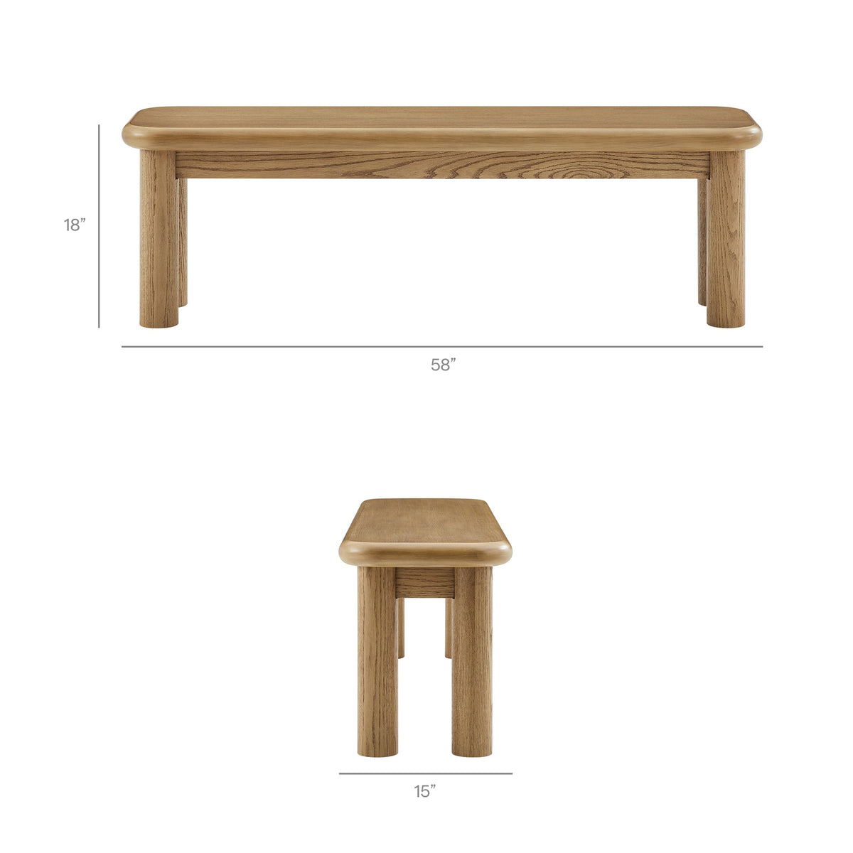 Alvia Weathered 6-Piece Oak Wood Dining Table and Seating Set - Ornate Home