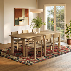 Alvia Weathered 7-Piece Oak Wood Extendable Dining Table and Chairs Set - Ornate Home