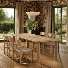 Alvia Weathered 7-Piece Oak Wood Extendable Dining Table and Chairs Set - Ornate Home