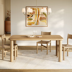 Alvia Weathered 72" Rectangular Oak Wood Dining Table - Ornate Home