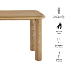 Alvia Weathered 72" Rectangular Oak Wood Dining Table - Ornate Home