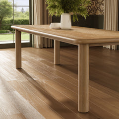 Alvia Weathered 86"-105" Extendable Rectangular Oak Wood Dining Table - Ornate Home