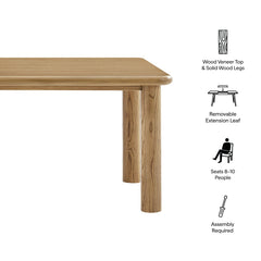 Alvia Weathered 86"-105" Extendable Rectangular Oak Wood Dining Table - Ornate Home