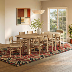 Alvia Weathered 9-Piece Oak Wood Extendable Dining Table and Chairs Set - Ornate Home