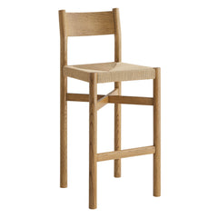 Alvia Weathered Oak Wood Bar Stools With Woven Seats (Set of 2) - Ornate Home