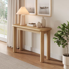 Alvia Weathered Oak Wood Console Table - Ornate Home