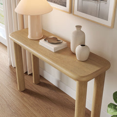 Alvia Weathered Oak Wood Console Table - Ornate Home