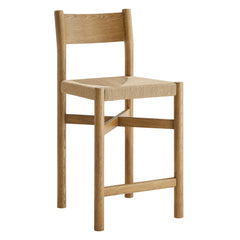 Alvia Weathered Oak Wood Counter Stools With Woven Seats (Set of 2) - Ornate Home