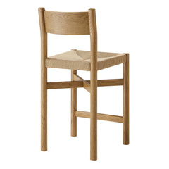 Alvia Weathered Oak Wood Counter Stools With Woven Seats (Set of 2) - Ornate Home