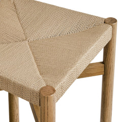Alvia Weathered Oak Wood Counter Stools With Woven Seats (Set of 2) - Ornate Home