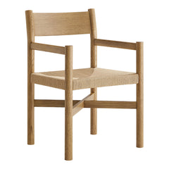 Alvia Weathered Oak Wood Dining Armchairs With Woven Seats (Set of 2) - Ornate Home