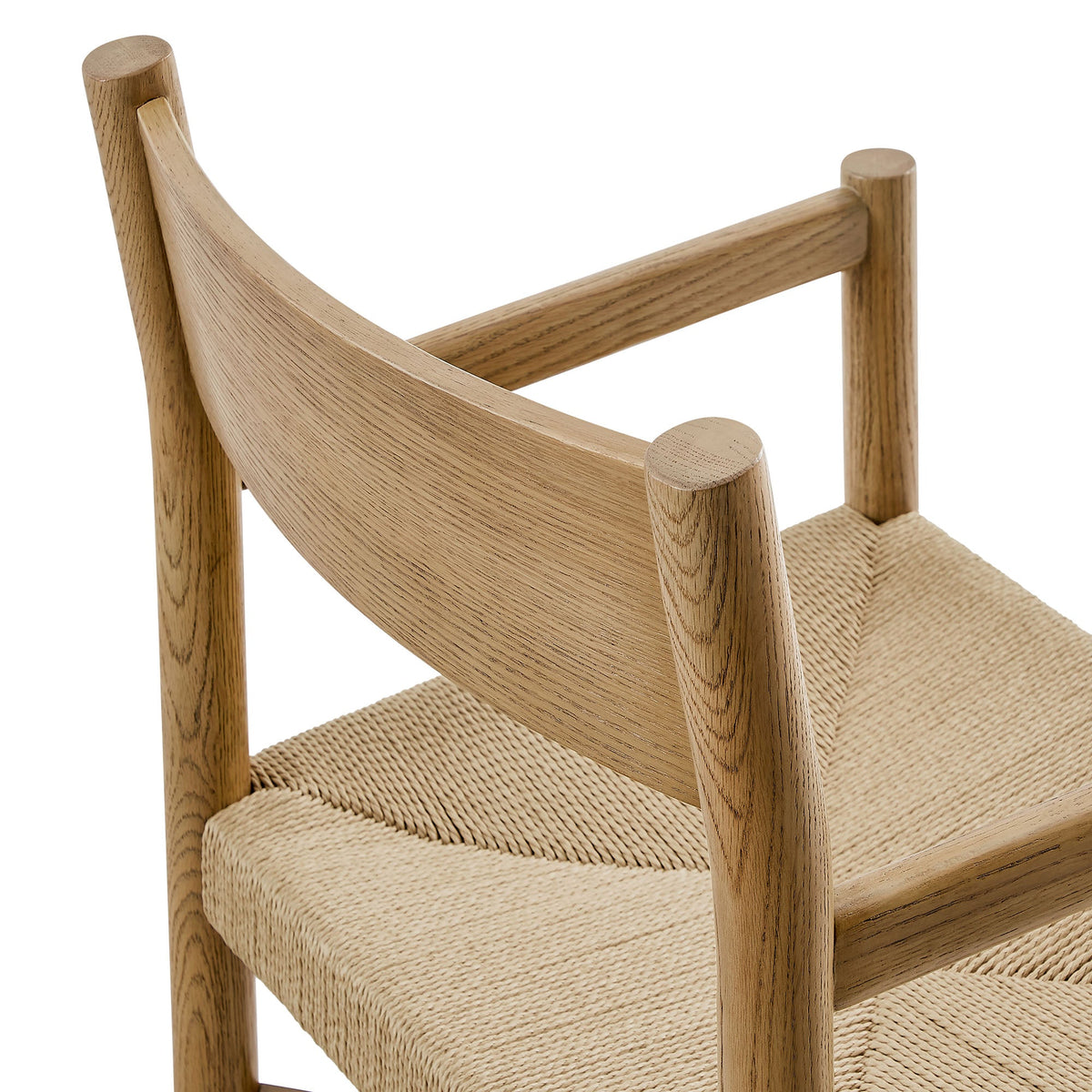 Alvia Weathered Oak Wood Dining Armchairs With Woven Seats (Set of 2) - Ornate Home