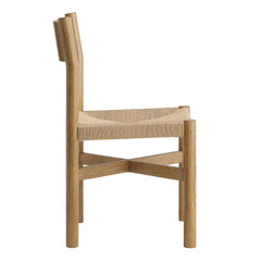 Alvia Weathered Oak Wood Dining Side Chair With Woven Seat - Ornate Home