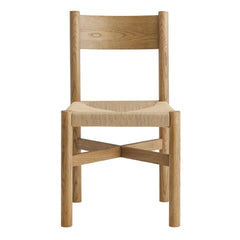 Alvia Weathered Oak Wood Dining Side Chair With Woven Seat - Ornate Home