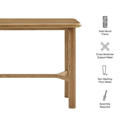 Alvia Weathered Rectangular 60" Oak Wood Bar Table - Ornate Home