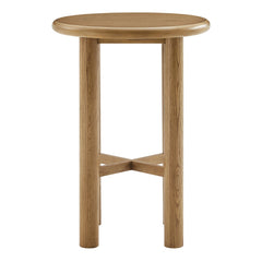 Alvia Weathered Round 30" Oak Wood Bar Table - Ornate Home