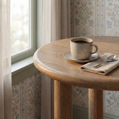 Alvia Weathered Round 30" Oak Wood Bar Table - Ornate Home