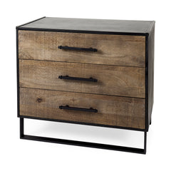Alvin Brown/Black Wood with Metal Framing Accent Cabinet - Ornate Home