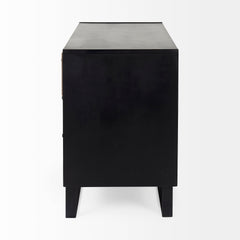 Alvin Brown/Black Wood with Metal Framing Accent Cabinet - Ornate Home