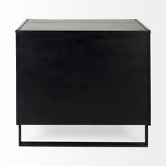 Alvin Brown/Black Wood with Metal Framing Accent Cabinet - Ornate Home