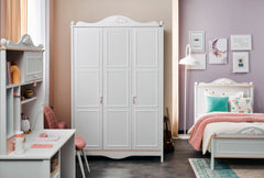 Alya White 3 Door Wardrobe - Ornate Home