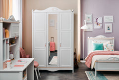 Alya White 3 Door Wardrobe - Ornate Home