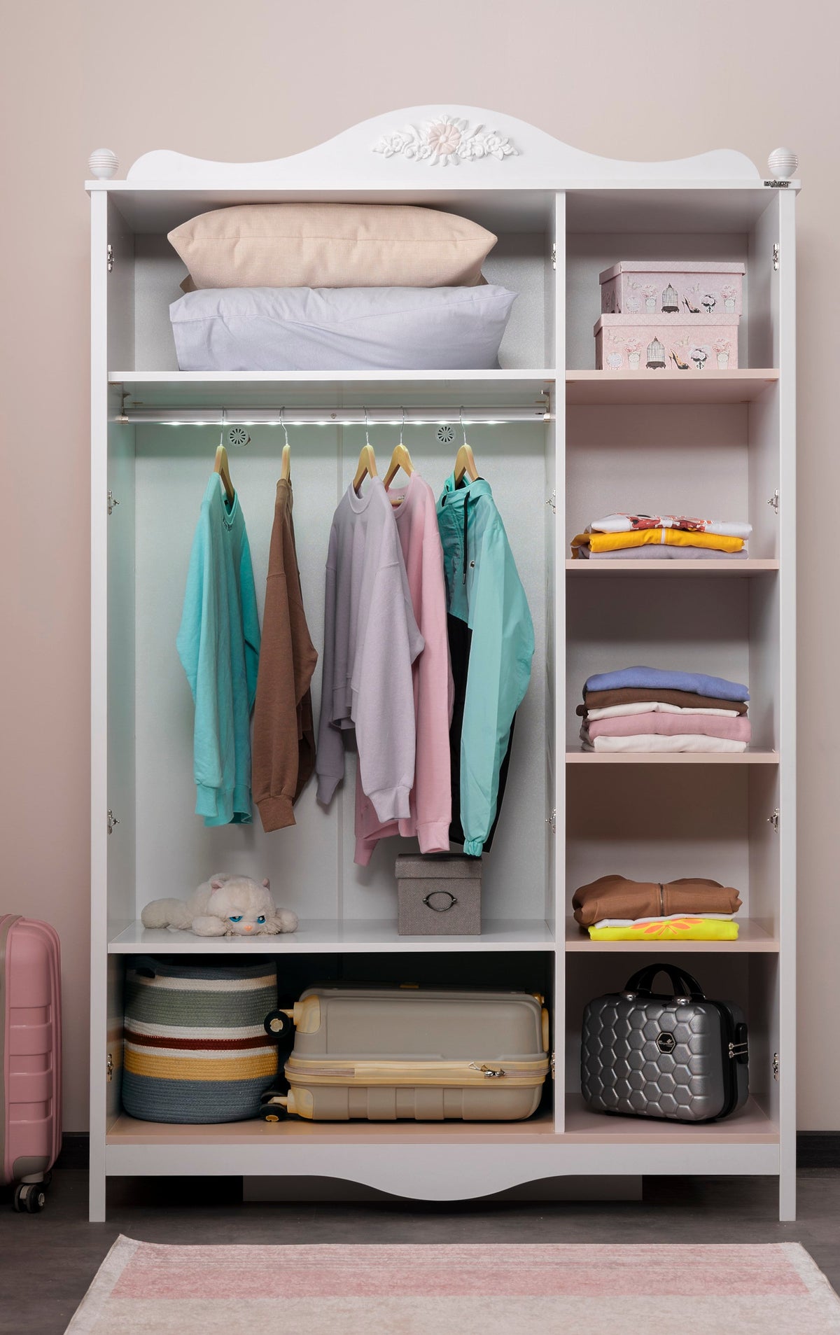 Alya White 3 Door Wardrobe - Ornate Home