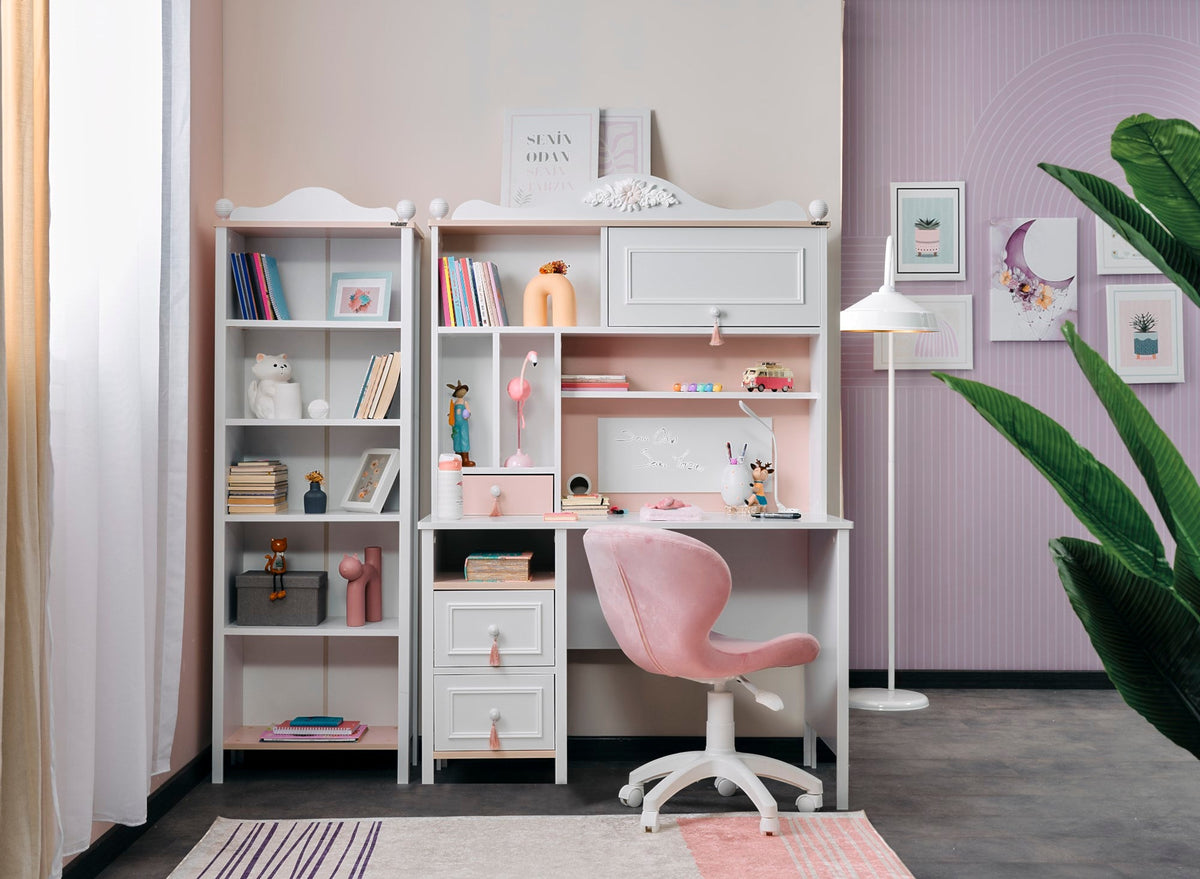 Alya White Bookcase - Ornate Home