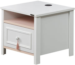 Alya White Kids Room Set (Twin Bed & Study Desk & Nightstand) - Ornate Home
