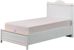 Alya White Kids Room Set (Twin Bed & Study Desk & Nightstand) - Ornate Home