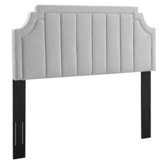 Alyona Light Gray Channel Tufted Performance Velvet Twin Headboard - Ornate Home