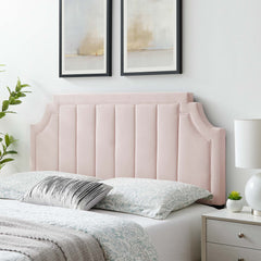 Alyona Pink Channel Tufted Performance Velvet Full/Queen Headboard - Ornate Home