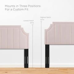Alyona Pink Channel Tufted Performance Velvet Full/Queen Headboard - Ornate Home