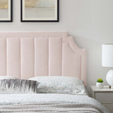 Alyona Pink Channel Tufted Performance Velvet Full/Queen Headboard - Ornate Home