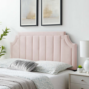 Alyona Pink Channel Tufted Performance Velvet Twin Headboard - Ornate Home