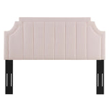 Alyona Pink Channel Tufted Performance Velvet Twin Headboard - Ornate Home