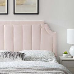 Alyona Pink Channel Tufted Performance Velvet Twin Headboard - Ornate Home