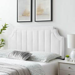 Alyona White Channel Tufted Performance Velvet King/California King Headboard - Ornate Home