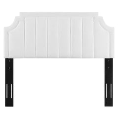 Alyona White Channel Tufted Performance Velvet King/California King Headboard - Ornate Home
