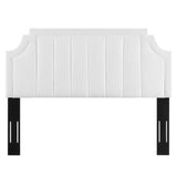 Alyona White Channel Tufted Performance Velvet King/California King Headboard - Ornate Home