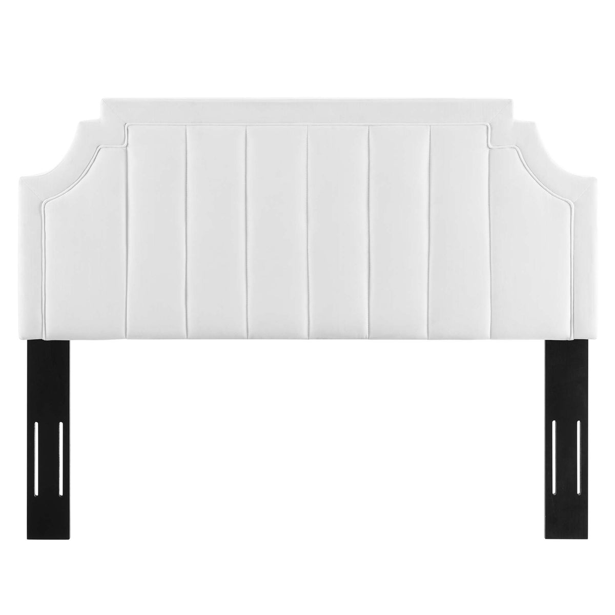 Alyona White Channel Tufted Performance Velvet King/California King Headboard - Ornate Home