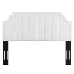 Alyona White Channel Tufted Performance Velvet King/California King Headboard - Ornate Home