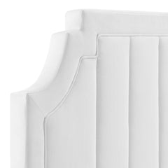 Alyona White Channel Tufted Performance Velvet King/California King Headboard - Ornate Home