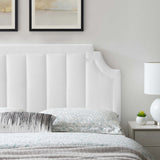 Alyona White Channel Tufted Performance Velvet King/California King Headboard - Ornate Home