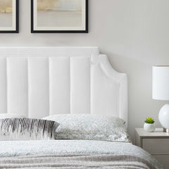 Alyona White Channel Tufted Performance Velvet King/California King Headboard - Ornate Home