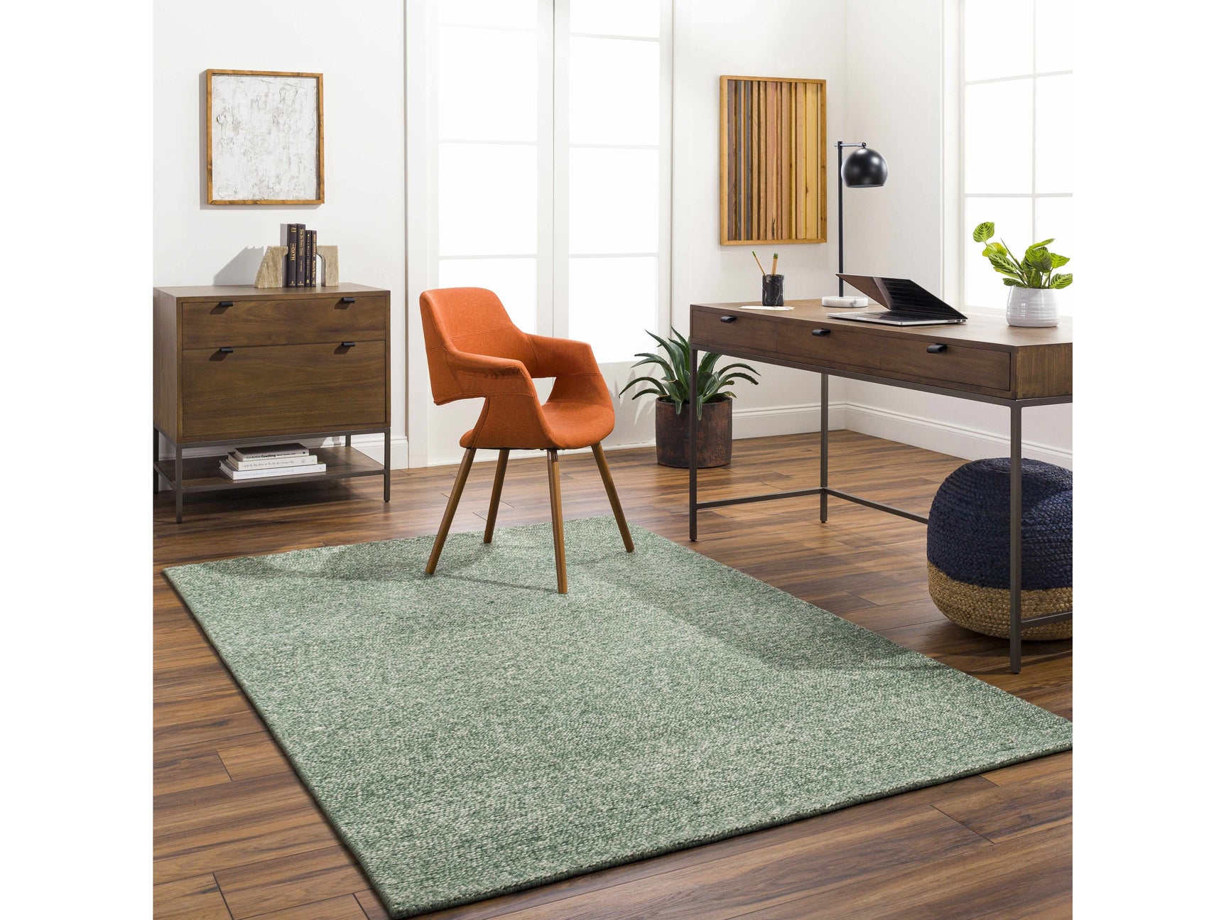 Alyra Green Solid Area Rug - Ornate Home