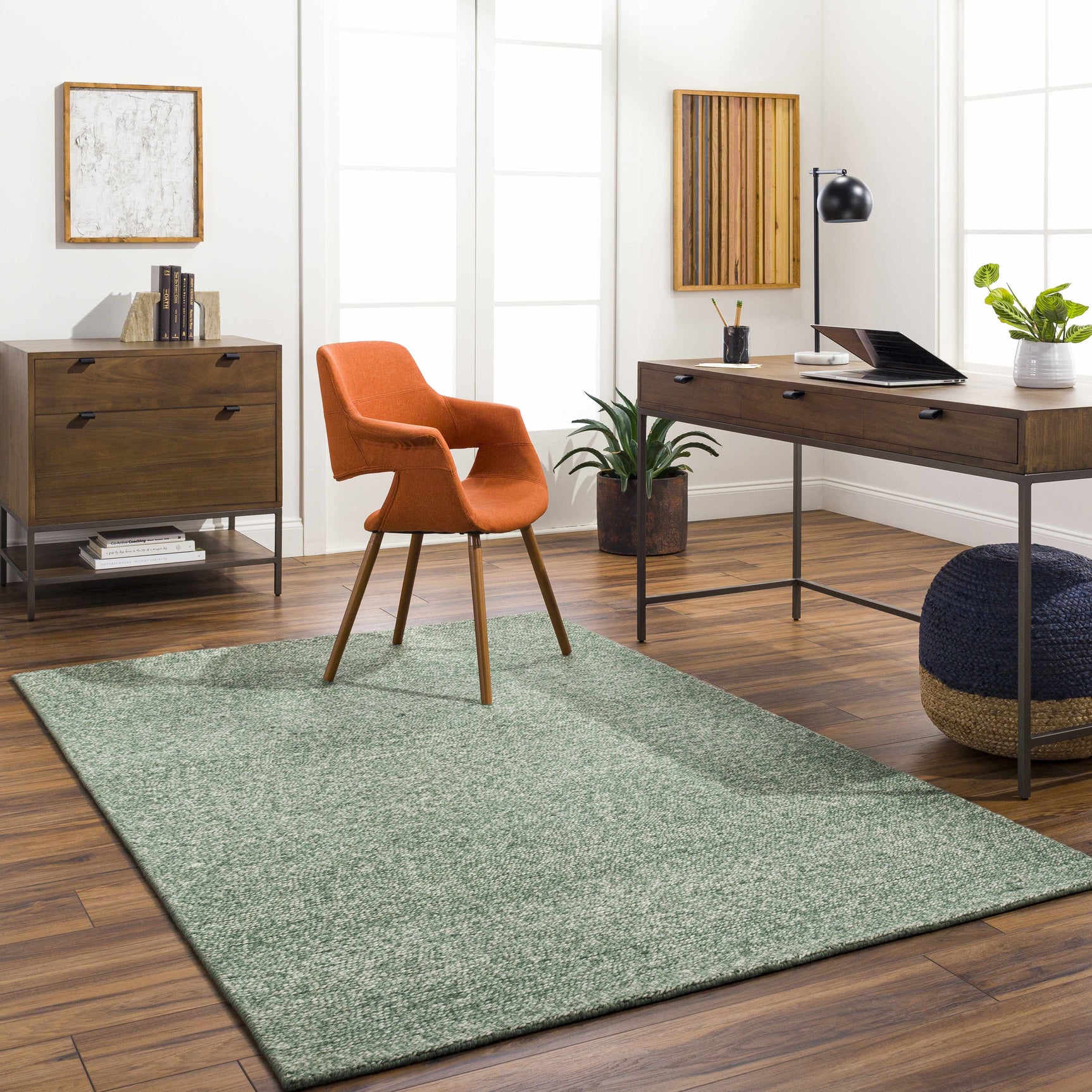 Alyra Green Solid Area Rug - Ornate Home