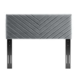 Alyson Charcoal Angular Channel Tufted Performance Velvet Full / Queen Headboard - Ornate Home