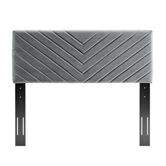 Alyson Charcoal Angular Channel Tufted Performance Velvet Full / Queen Headboard - Ornate Home