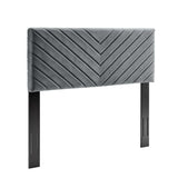 Alyson Charcoal Angular Channel Tufted Performance Velvet King / California King Headboard - Ornate Home